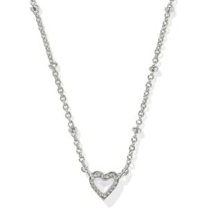 Kendra Scott Mini Ari Heart Satellite Necklace, Fashion Jewelry for Women(RHODIUM – IVORY MOTHER OF PEARL)