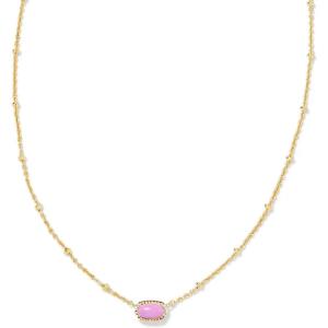 Kendra Scott Mini Elisa 14k Gold-Plated Satellite Short Pendant Necklace, Fashion Jewelry for Women(GOLD – FUCHSIA MAGNESITE)