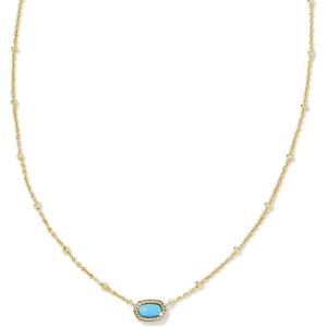 Kendra Scott Mini Elisa 14k Gold-Plated Satellite Short Pendant Necklace, Fashion Jewelry for Women(GOLD – MINT MAGNESITE)