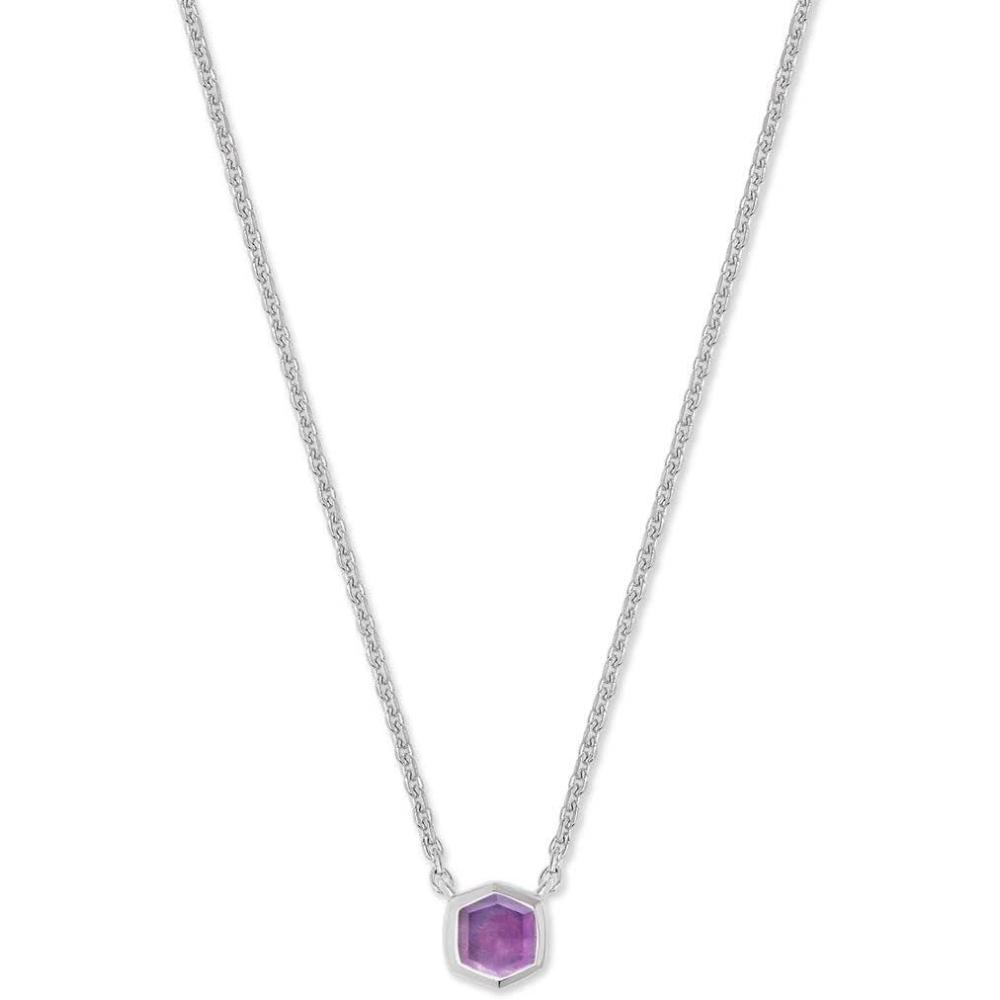imageKendra Scott Davie Pendant Necklace in Sterling Silver Fine Jewelry for WomenSTERLING SILVER AMETHYST
