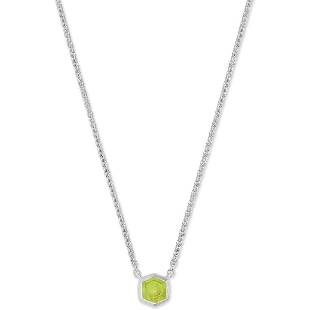 imageKendra Scott Davie Pendant Necklace in Sterling Silver Fine Jewelry for WomenSTERLING SILVER GREEN PERIDOT