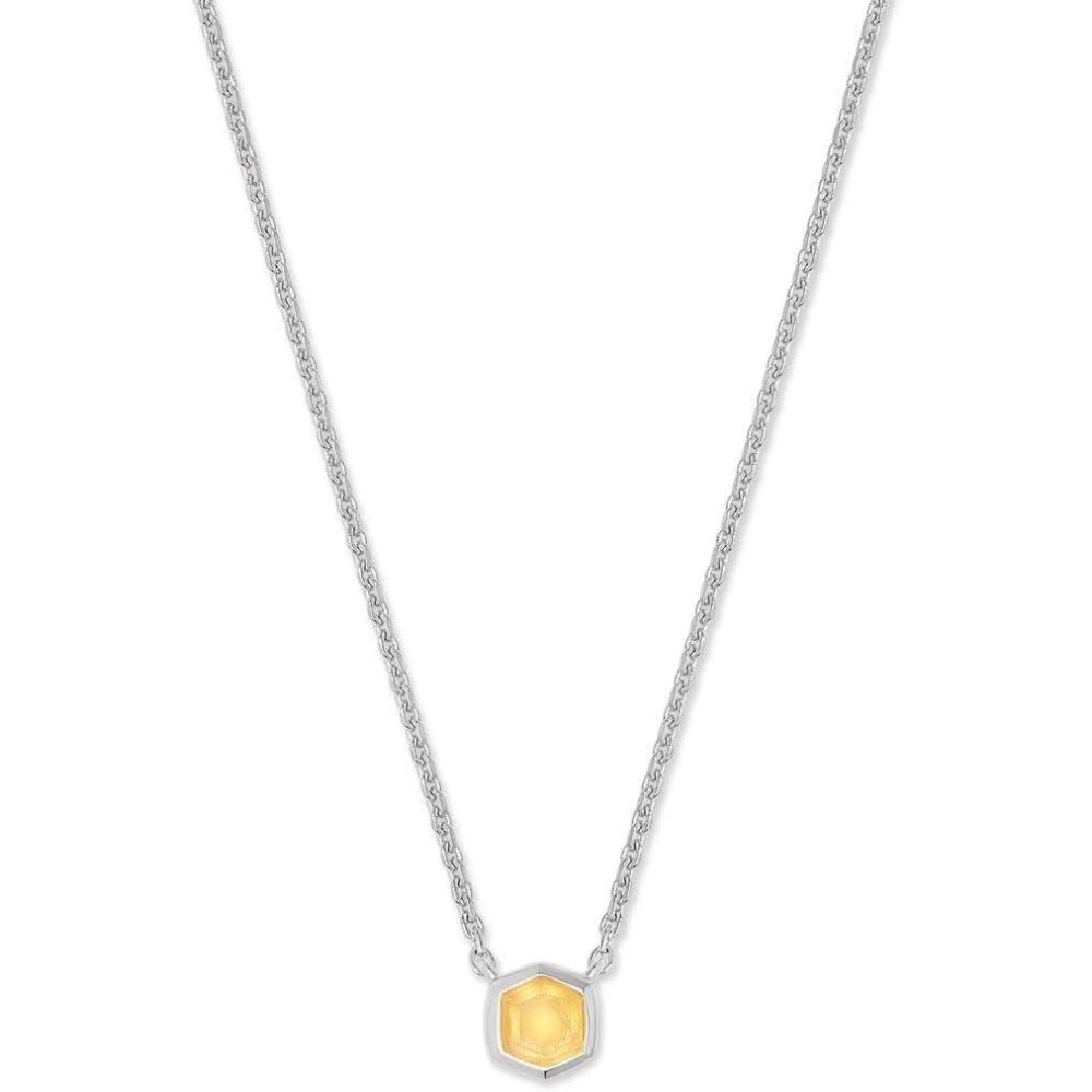 imageKendra Scott Davie Pendant Necklace in Sterling Silver Fine Jewelry for WomenSTERLING SILVER LIGHT CITRINE