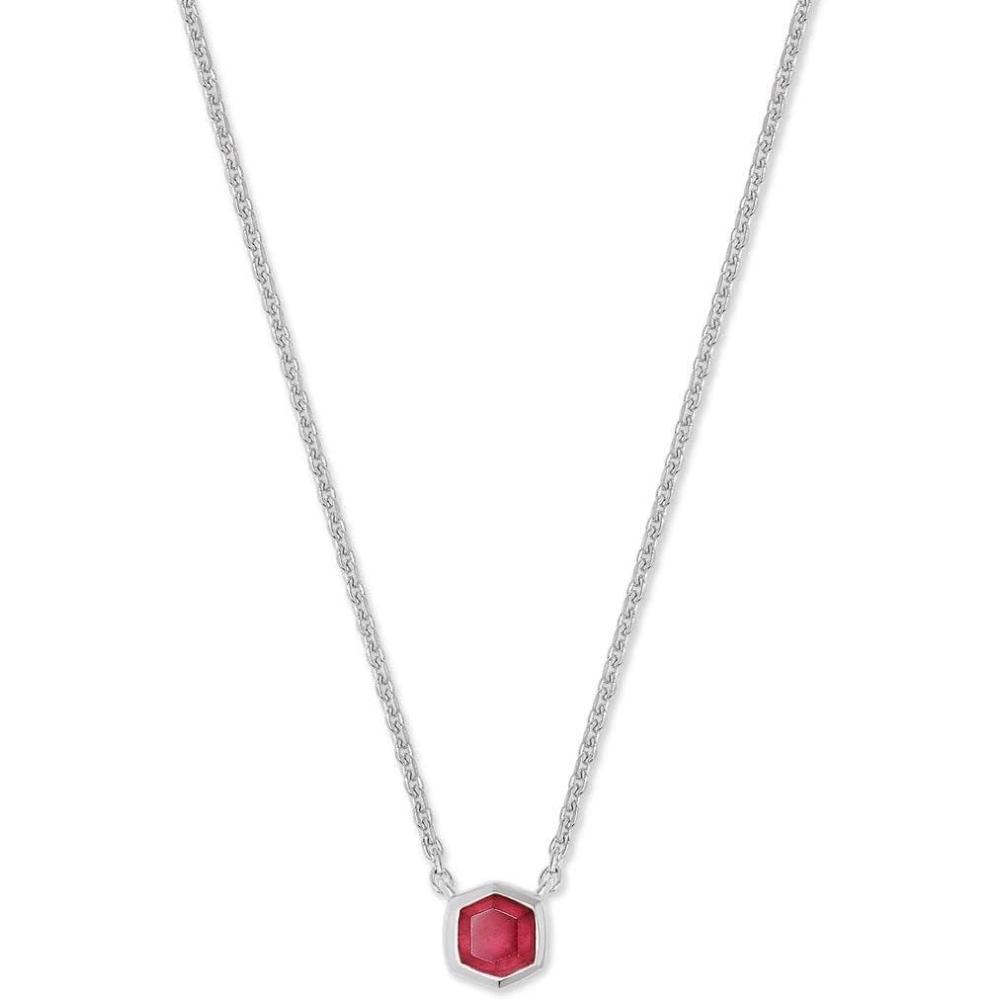 imageKendra Scott Davie Pendant Necklace in Sterling Silver Fine Jewelry for WomenSTERLING SILVER RED GARNET