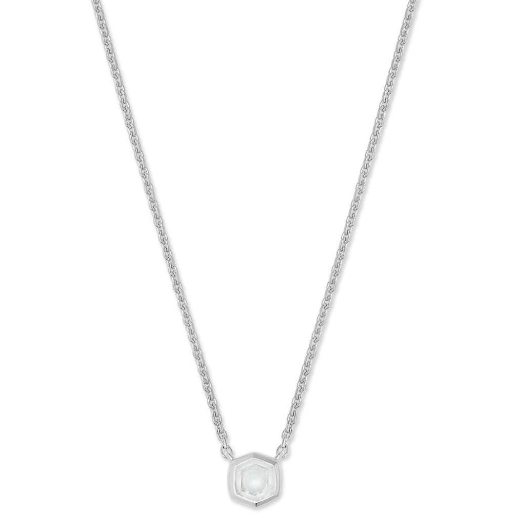 imageKendra Scott Davie Pendant Necklace in Sterling Silver Fine Jewelry for WomenSTERLING SILVER ROCK CRYSTAL