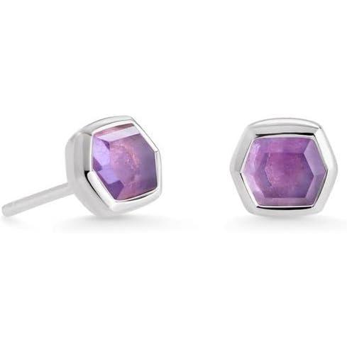 imageKendra Scott Davie Stud Earrings in Sterling Silver Fine Jewelry for WomenSTERLING SILVER AMETHYST