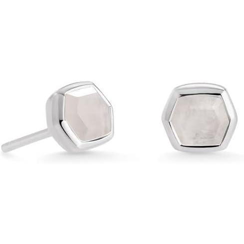 imageKendra Scott Davie Stud Earrings in Sterling Silver Fine Jewelry for WomenSTERLING SILVER RAINBOW MOONSTONE