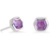 Kendra Scott Davie Stud Earrings in Sterling Silver, Fine Jewelry for Women(STERLING SILVER AMETHYST)