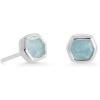 Kendra Scott Davie Stud Earrings in Sterling Silver, Fine Jewelry for Women(STERLING SILVER AQUAMARINE)