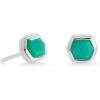 Kendra Scott Davie Stud Earrings in Sterling Silver, Fine Jewelry for Women(STERLING SILVER CHRYSOPRASE)