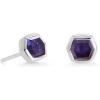 Kendra Scott Davie Stud Earrings in Sterling Silver, Fine Jewelry for Women(STERLING SILVER IOLITE)