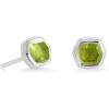 Kendra Scott Davie Stud Earrings in Sterling Silver, Fine Jewelry for Women(STERLING SILVER PERIDOT)