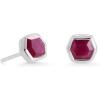 Kendra Scott Davie Stud Earrings in Sterling Silver, Fine Jewelry for Women(STERLING SILVER RUBY)