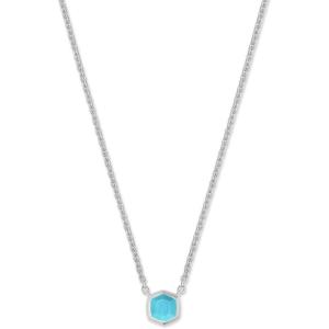 Kendra Scott Davie Pendant Necklace in Sterling Silver, Fine Jewelry for Women(STERLING SILVER TURQUOISE)