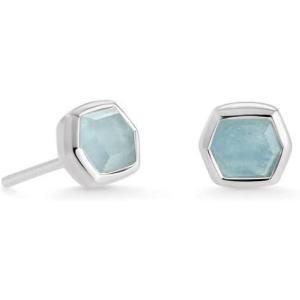 Kendra Scott Davie Stud Earrings in Sterling Silver, Fine Jewelry for Women(STERLING SILVER AQUAMARINE)