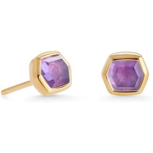 imageKendra Scott Davie Stud Earrings in 18K Gold Vermeil Fine Jewelry for Women18K GOLD VERMEIL AMETHYST