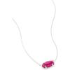 Kendra Scott Elisa Pendant Necklace in Sterling Silver, Fine Jewelry for Women(PINK QUARTZITE)