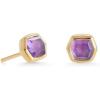 Kendra Scott Davie Stud Earrings in 18K Gold Vermeil, Fine Jewelry for Women(18K GOLD VERMEIL AMETHYST)