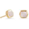 Kendra Scott Davie Stud Earrings in 18K Gold Vermeil, Fine Jewelry for Women(18K GOLD VERMEIL RAINBOW MOONSTONE)