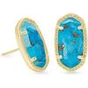 Kendra Scott Ellie Earrings, Fashion Jewelry for Women(GOLD – BRONZE VEINED TURQUOISE)