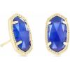 Kendra Scott Ellie Earrings, Fashion Jewelry for Women(GOLD – COBALT CATS EYE)