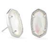 Kendra Scott Ellie Earrings, Fashion Jewelry for Women(RHODIUM – IRIDESCENT ABALONE)