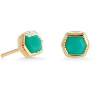 Kendra Scott Davie Stud Earrings in 18K Gold Vermeil, Fine Jewelry for Women(18K GOLD VERMEIL CHRYSOPRASE)