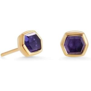 Kendra Scott Davie Stud Earrings in 18K Gold Vermeil, Fine Jewelry for Women(18K GOLD VERMEIL IOLITE)