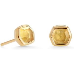 Kendra Scott Davie Stud Earrings in 18K Gold Vermeil, Fine Jewelry for Women(18K GOLD VERMEIL LIGHT CITRINE)