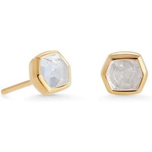 Kendra Scott Davie Stud Earrings in 18K Gold Vermeil, Fine Jewelry for Women(18K GOLD VERMEIL ROCK CRYSTAL)