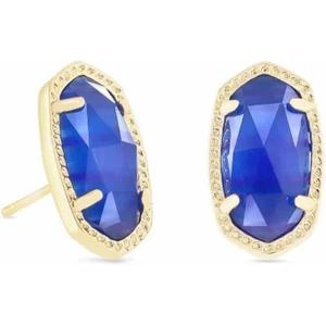 Kendra Scott Ellie Earrings, Fashion Jewelry for Women(GOLD – COBALT CATS EYE)