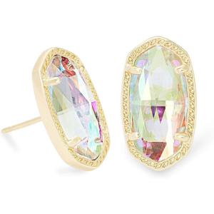 Kendra Scott Ellie Earrings, Fashion Jewelry for Women(GOLD – IRIDESCENT DICHROIC GLASS)