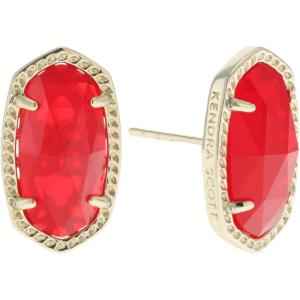 Kendra Scott Ellie Earrings, Fashion Jewelry for Women(Gold Ruby Red)