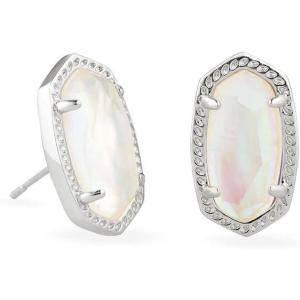 Kendra Scott Ellie Earrings, Fashion Jewelry for Women(RHODIUM – IRIDESCENT ABALONE)