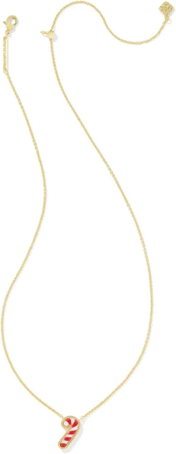 imageKendra Scott Candy Cane Pendant Necklace 14k Gold Plated Brass Fashion Jewelry for Women