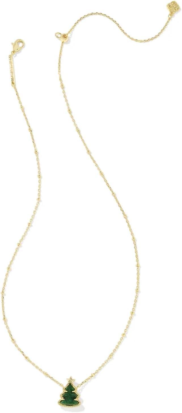 imageKendra Scott Holiday Tree Pendant Necklace 14k Gold Plated Brass Quartzite Fashion Jewelry for Women