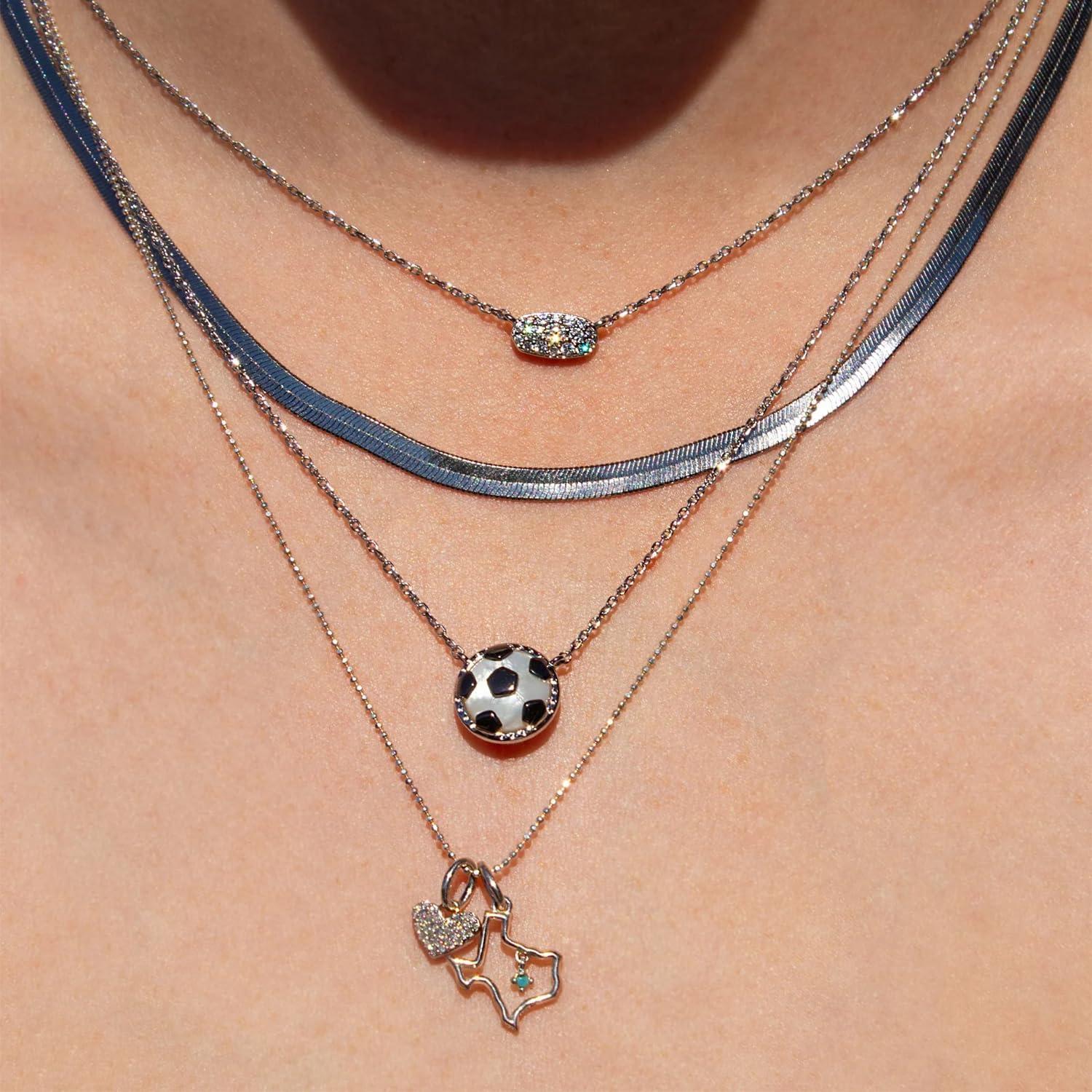 imageKendra Scott Soccer Short Pendant Necklace Fashion Jewelry for WomenRHODIUM