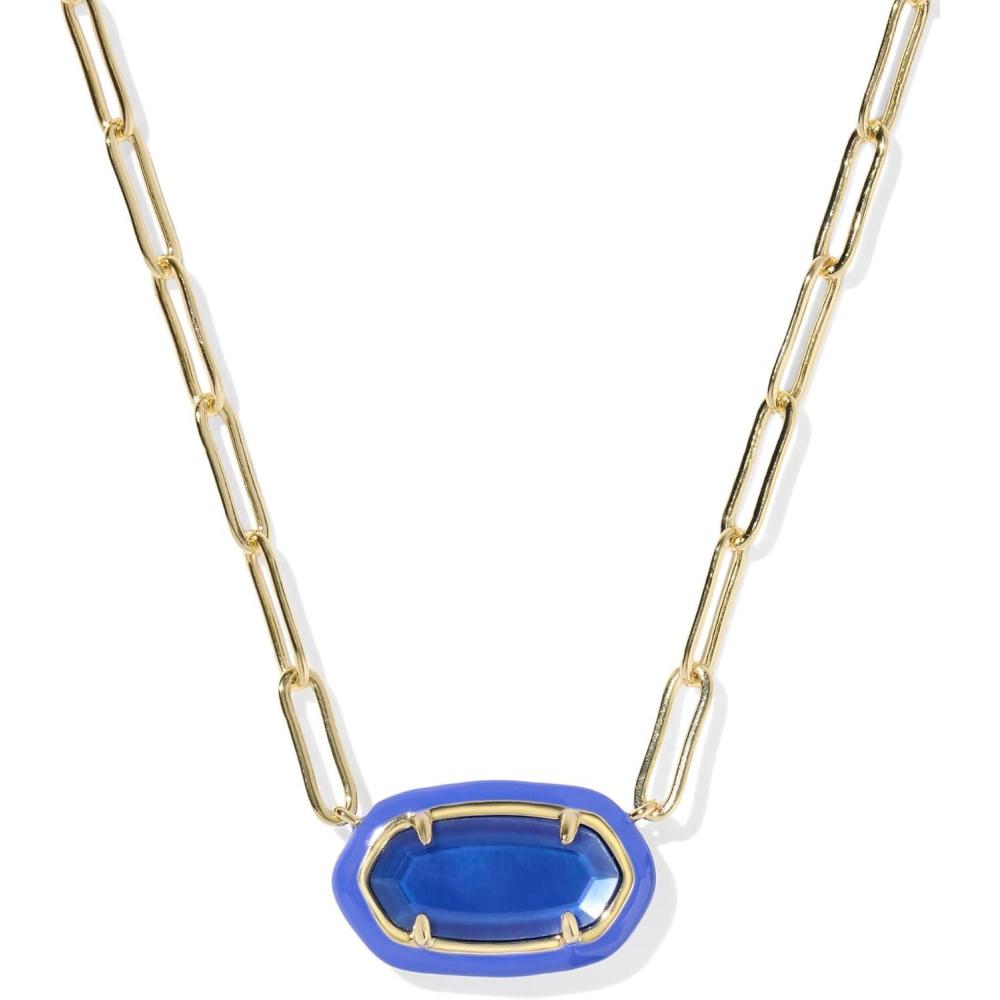 imageKendra Scott Elisa Enamel Frame Paperclip Necklace Fashion Jewelry for WomenCOBALT ILLUSION
