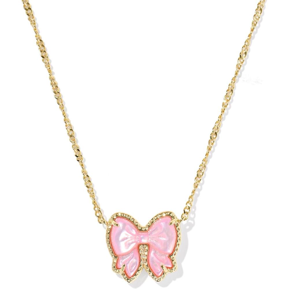 imageKendra Scott Haley Bow Short Pendant Necklace Fashion Jewelry for WomenGOLD  BLUSH IVORY MOTHER OF PEARL