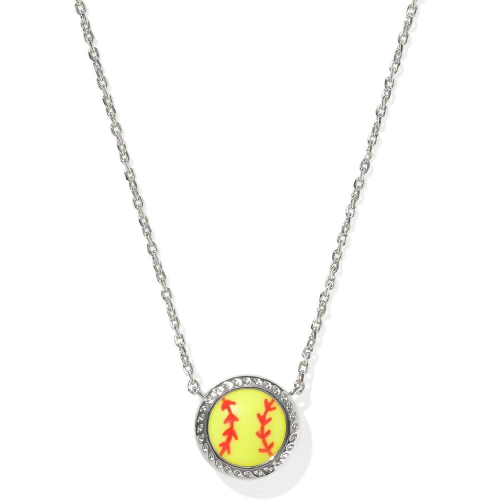 imageKendra Scott Softball Pendant Necklace  Chartreuse Magnesite for WomenSILVERPLATED