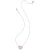 Kendra Scott Dolly Parton Ari Heart Short Pendant Necklace in Light Pink Drusy, Rhodium-Plated Brass, Fashion Jewelry for Women