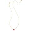 Kendra Scott Poinsettia Pendant Necklace, 14k Gold Plated Brass, Red Mix, Fashion Jewelry for Women