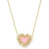 Kendra Scott Dolly Parton Ari Heart Short Pendant Necklace, Fashion Jewelry for Women(LIGHT PINK DRUSY)