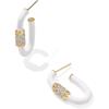 Kendra Scott Emery Enamel Hoop Earrings, Fashion Jewelry for Women(GOLD – WHITE MIX)