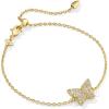 Kendra Scott Lillia Crystal Delicate Bracelet, Fashion Jewelry for Women(GOLD – WHITE CRYSTAL)