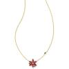 Kendra Scott Poinsettia Pendant Necklace, 14k Gold Plated Brass, Red Mix, Fashion Jewelry for Women