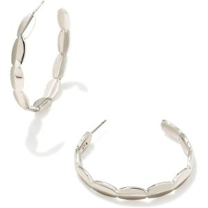 Kendra Scott Brooke Hoop Earrings for Women, Fashion Jewelry(RHODIUM METAL)