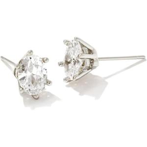Kendra Scott Cailin Crystal Stud Earrings in White Crystal, Fashion Jewelry for Women(RHODIUM – WHITE CUBIC ZIRCONIA)
