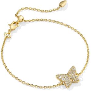 Kendra Scott Lillia Crystal Delicate Bracelet, Fashion Jewelry for Women(GOLD – WHITE CRYSTAL)