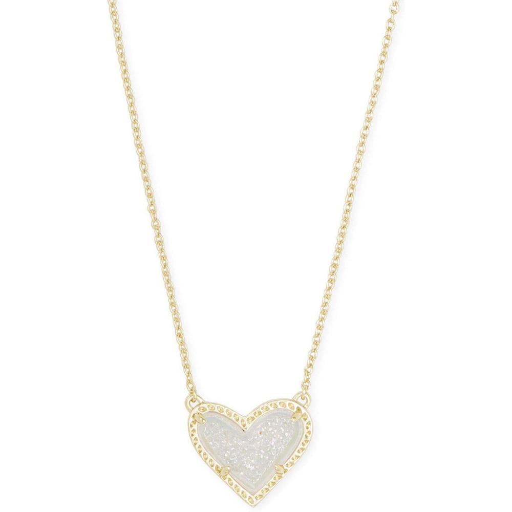 imageKendra Scott Ari Heart Adjustable Length Pendant Necklace for Women Fashion JewelryGOLD IRIDESCENT DRUSY