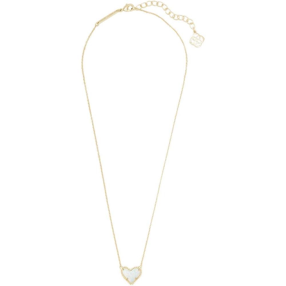 imageKendra Scott Ari Heart Adjustable Length Pendant Necklace for Women Fashion JewelryGold White Opal